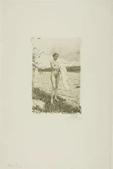 Towel Prints: Dal River, 1919. Creator: Anders Leonard Zorn