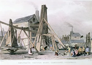 Engine House Prints: Dalcoath copper mine, Camborne, Cornwall, c1830