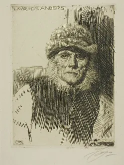 Whiskers Prints: Dalecarlian Peasant (Lavards Anders), 1919. Creator: Anders Leonard Zorn