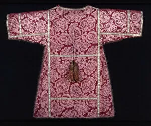 Silk Satin Damask Weave Collection: Dalmatic, Italy, 1675 / 1700. Creator: Unknown