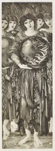 Burne Jones Edward Prints: Dalziels Bible Gallery - The Days of Creation - The Fifth Day