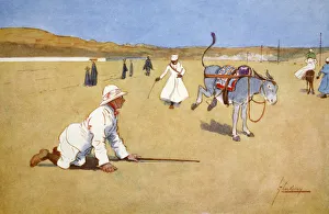 Unhorsed Prints: On the Dam Road, Assouan, 1908. Artist: Lance Thackeray