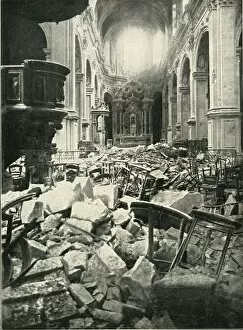 Caxton Pulishing Company Lim Collection: The Damage Done to Cambrai Cathedral, (1919). Creator: Unknown