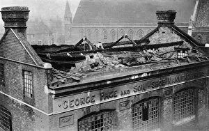 Damage done in the first bombing raid on London, 1915 (1937). Artist: Central Press