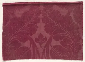 Damask with Leaf and Floral Design, 1700s - 1800s. Creator: Unknown