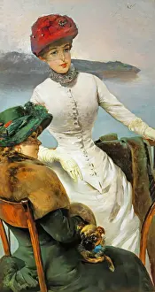 Stylish Prints: Due dame eleganti (Two elegant ladies), 1885. Creator: Corcos, Vittorio Matteo (1859-1933)