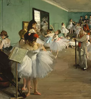 Dancing Gallery: The Dance Class, 1874. Creator: Edgar Degas