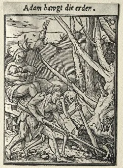 1497 98 1543 Prints: Dance of Death: Adam Tilling the Ground. Creator: Hans Holbein (German, 1497 / 98-1543)