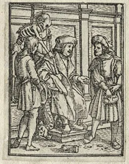 1497 98 1543 Prints: The Dance of Death: The Canon or Prebendary; The Judge. Creator: Hans Holbein (German