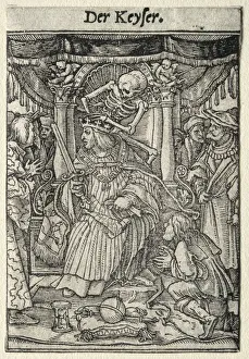 1497 98 1543 Prints: Dance of Death: The Emperor. Creator: Hans Holbein (German, 1497 / 98-1543)