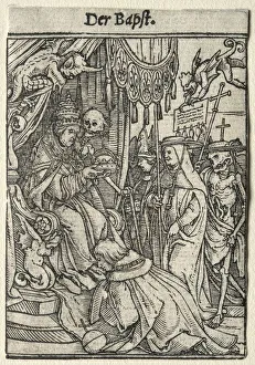 1497 98 1543 Prints: Dance of Death: The Pope. Creator: Hans Holbein (German, 1497 / 98-1543)