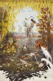 Autumnal Prints: Dance of the Falling Leaves, 1897. Creator: Torsten Wasastjerna