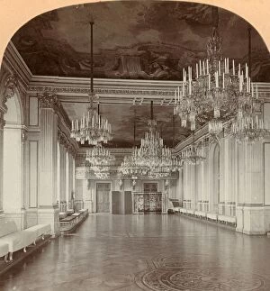 Chandeliers Gallery: The Dance Hall, Royal Palace, Stockholm, Sweden, 1901. Creator: Keystone View Company