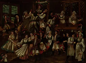 Folk Art Prints: Dance in an Inn, c1880. Creator: M Stankiewicz