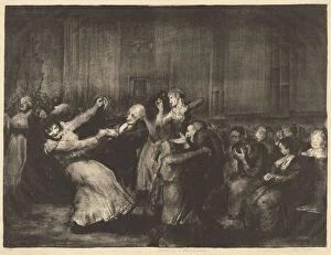 Lithograph In Black On Wove Paper Collection: Dance in a Madhouse, 1917. Creator: George Wesley Bellows