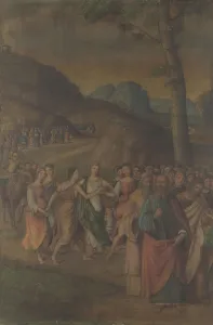 Costa Collection: The Dance of Miriam (from the Story of Moses), after 1508. Artist: Costa, Lorenzo (1460-1535)