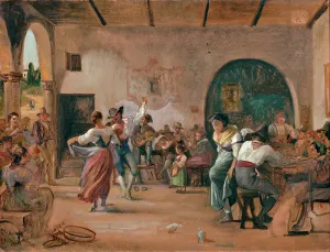 Restaurant Prints: Dance in an Osteria, c1860. Creator: Wilhelm Marstrand
