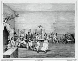 Dance of the People at Valparaiso, Chile, 19th century. Creators: Alexander Postels, Victor Adam, Leon Jean-Baptiste Sabatier