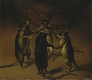 Comic Prints: The Dance of the Rats, c1690. Creator: Ferdinand van Kessel