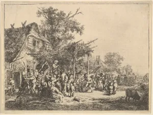 Villagers Prints: Dance Under the Trellis, 1610-85. Creator: Adriaen van Ostade