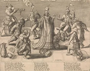 Sausages Prints: The Dance of the World, mid-16th century. Creator: Attributed to Pieter Balten