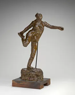 Edgar Gallery: Dancer Holding Her Right Foot in Her Right Hand, possibly 1900 / 1911. Creator: Edgar Degas