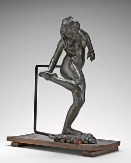 Cork Prints: Dancer Looking at the Sole of Her Right Foot, c. 1890s. Creator: Edgar Degas