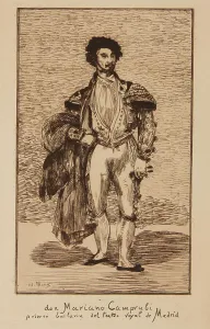 Manet Edouard Prints: The Dancer (Mariano Caprubi) (Le Bailarin (Mariano Camprubi))