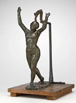 Dancer Moving Forward, Arms Raised, c. 1885/1890. Creator: Edgar Degas