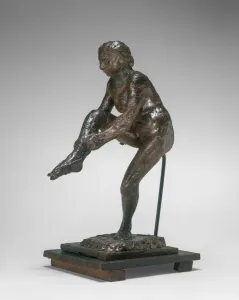 Dressing Gallery: Dancer Putting on Her Stocking, 1890s / 1911. Creator: Edgar Degas