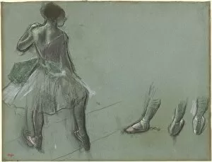 Ballet Dancer Collection: Dancer Seen from Behind and Three Studies of Feet, c. 1878. Creator: Edgar Degas