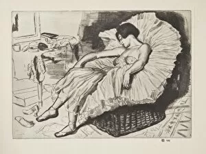 Ballet Shoes Collection: Dancer Sleeping, pub. 1925. Creator: Laura Knight (1877 - 1970)