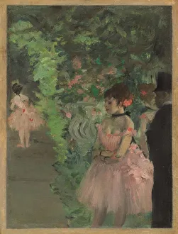 Wings Prints: Dancers Backstage, 1876 / 1883. Creator: Edgar Degas