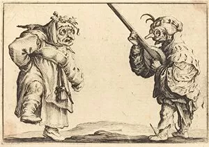 Dancers with Lute, c. 1617. Creator: Jacques Callot
