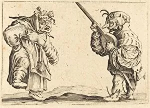 Dancers with Lute, c. 1622. Creator: Jacques Callot