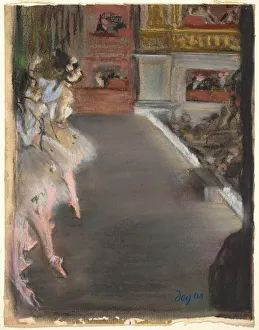 Edgar Gallery: Dancers at the Old Opera House, c. 1877. Creator: Edgar Degas