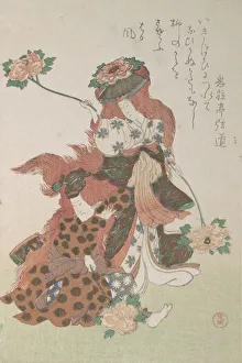 Two Dancers Performing a ShakkyomonoKabuki Dance... ca. 1805-10