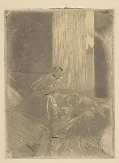 Ballet Dancer Collection: Two Dancers in a Rehearsal Room, 1877-78. Creator: Edgar Degas