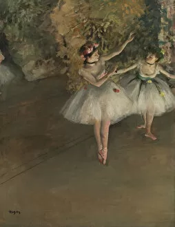 Choreography Collection: Two Dancers on a Stage, 1874. Creator: Degas, Edgar (1834-1917)