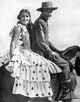 Andalusian Gallery: Dancers on their way to Seville, Spain, 1936. Artist: Fox