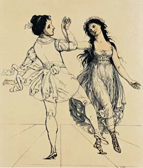Schadow Collection: The dancing couple Maria and Salvatore Vigano, ca 1797. Artist: Schadow