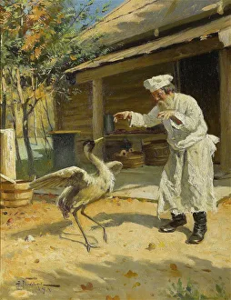 Dancing Crane, 1897. Artist: Makovsky, Alexander Vladimirovich (1869-1924) Dancing Crane, 1897. Artist: Makovsky, Alexander Vladimirovich (1869-1924)