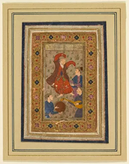 Deccan Prints: A dancing dervish and three musicians…(Persian, 1555-1591), 1637. Creator: Unknown