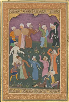 Script Gallery: Dancing Dervishes, Folio from the Shah Jahan Album, recto: ca. 1610; verso: ca. 1530-50