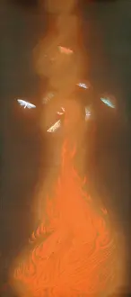 Tokyo Prints: Dancing in the Flames, 1925. Creator: Gyoshu, Hayami (1894-1935)