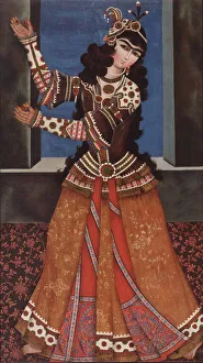Castanets Prints: Dancing Girl with Castanets, Early 19th cen Artist: Iranian master