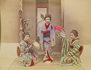 Kazumasa Ogawa Prints: Dancing Girls, 1897. Creator: Ogawa Kazumasa