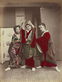 Raised Arms Prints: Dancing Party, 1870s-1890s. Creator: Kusakabe Kimbei