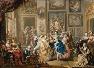 Evening Society Prints: Dancing scene with palace interior, 1731-1734. Creator: Platzer, Johann Georg (1704-1761)