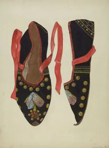 Slippers Prints: Dancing Shoe, c. 1936. Creator: Ann Gene Buckley